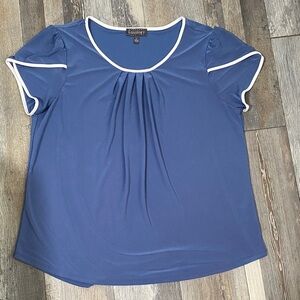 Luxology Blue Blouse with White Accents